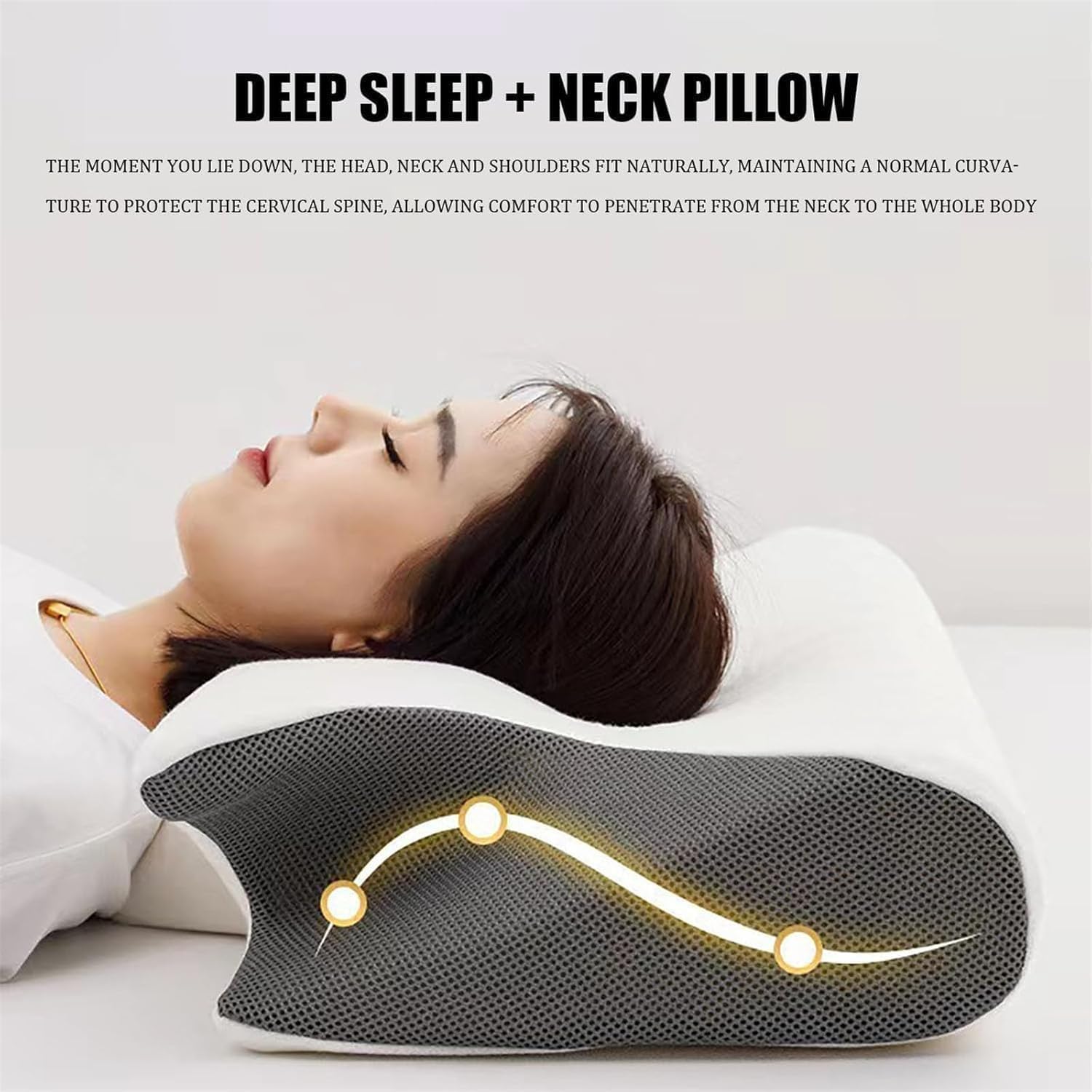 Ergonomic Sleep Apnea Relief Pillow - Memory Foam Neck & Spine Support