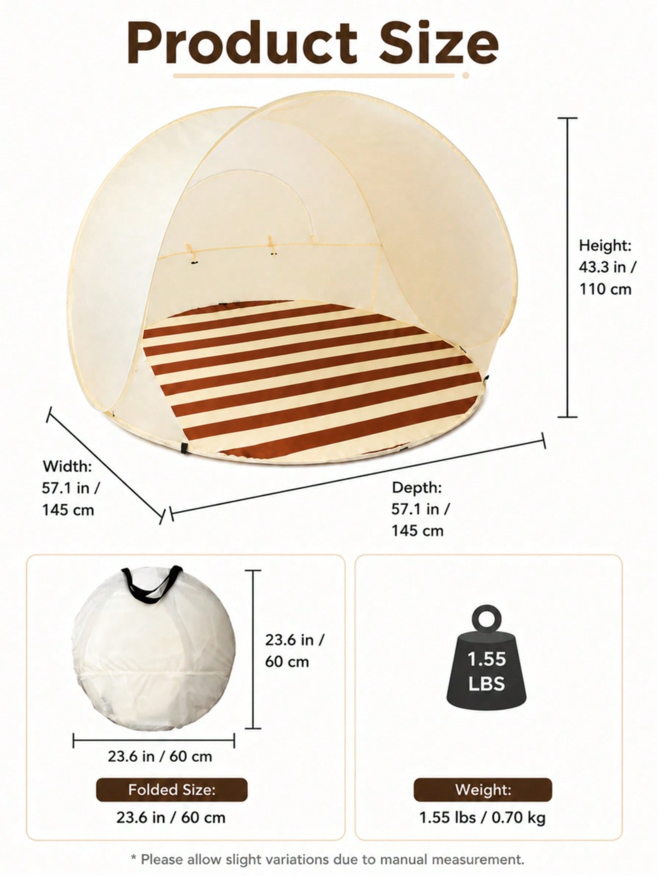 Portable Beach Tent,Lightweight Sun Shelter