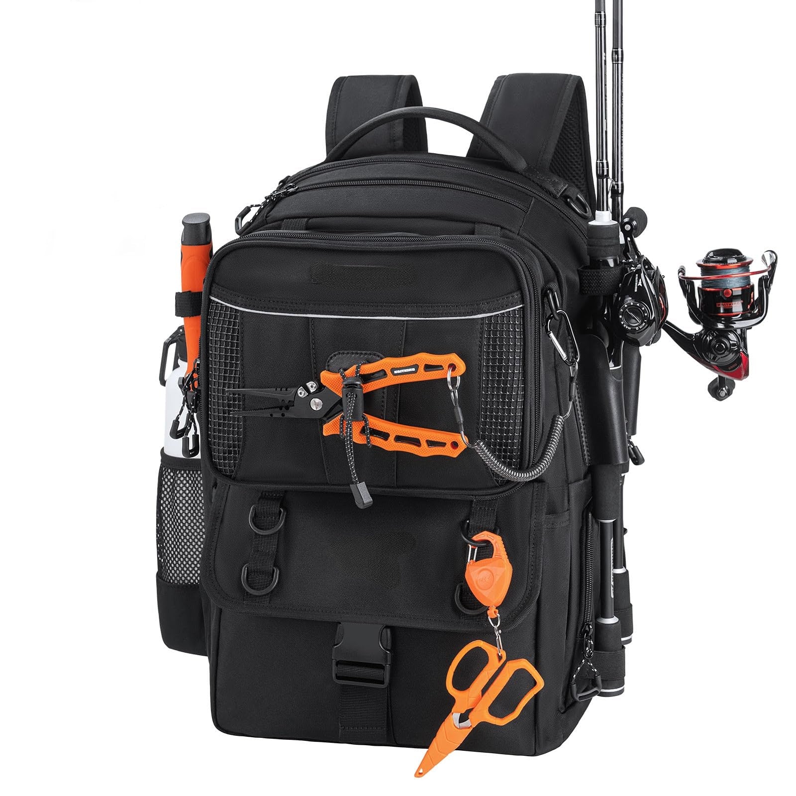 50L Interchangeable Fishing Backpack with 4 Included 3600 Tackle Boxes