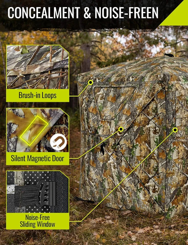 Hunting Blind 270°Full See Through with Windproof Curtain