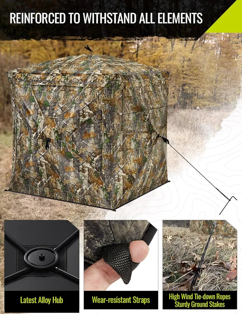 Hunting Blind 270°Full See Through with Windproof Curtain