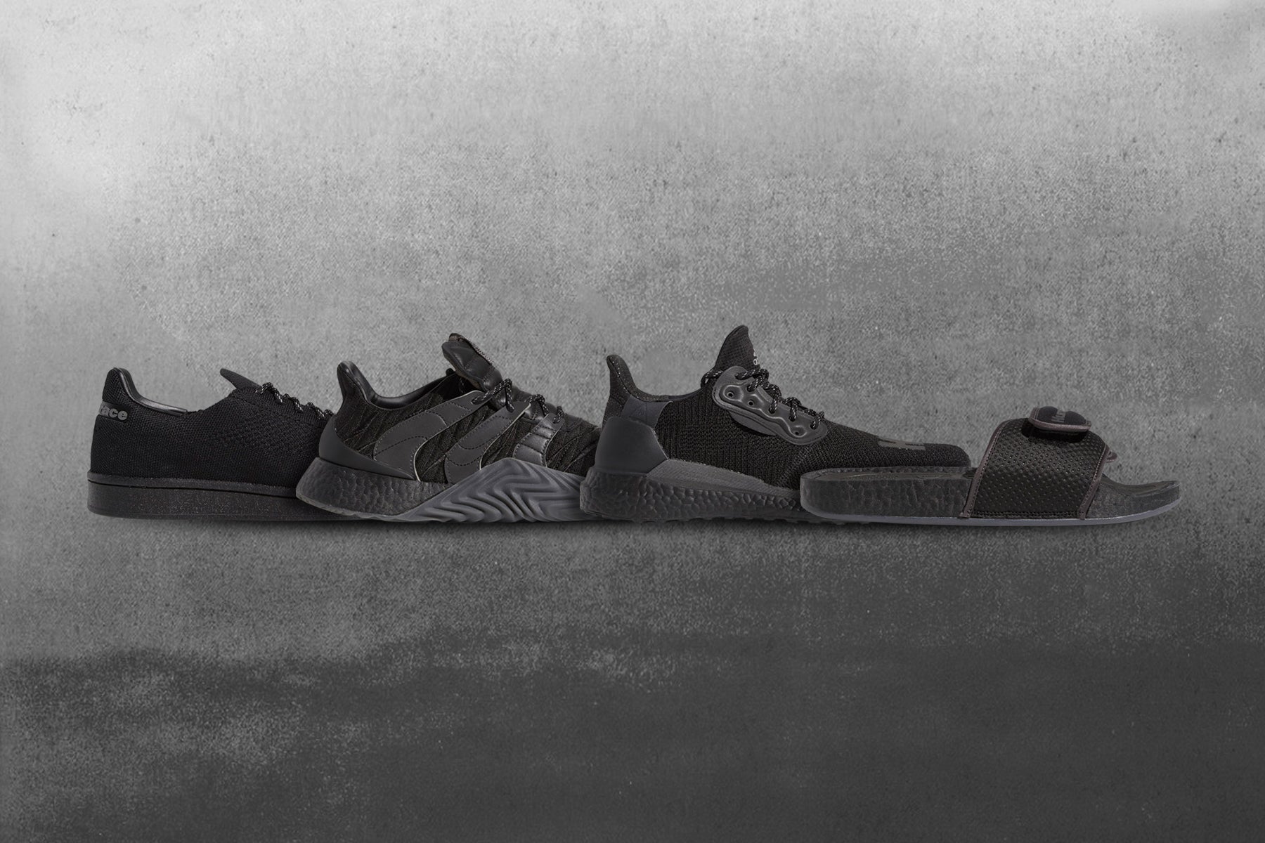 Adidas Originals x Pharrell Williams Chancletas Hu Slide - Core Black