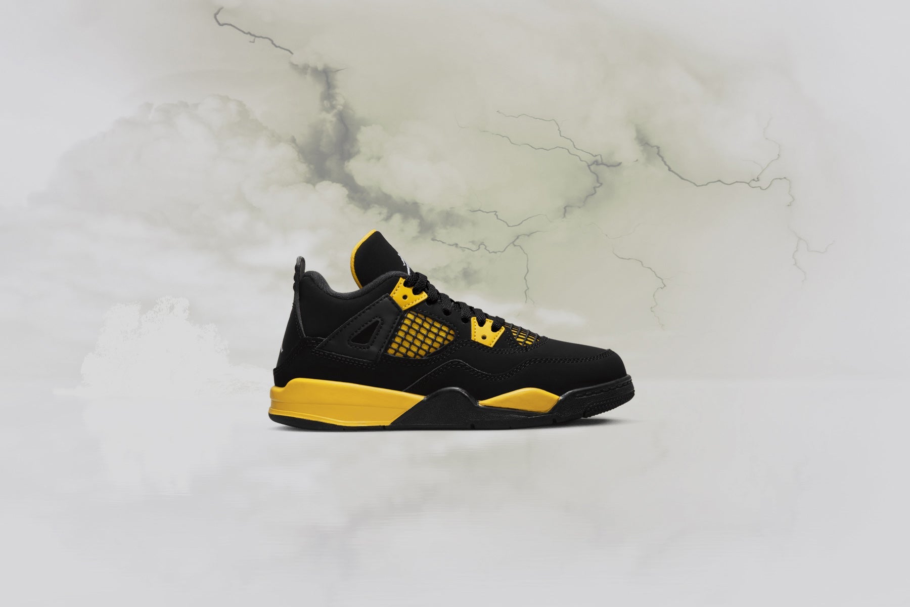 Air Jordan 4 Retro (PS) Thunder - Black/White/Tour Yellow