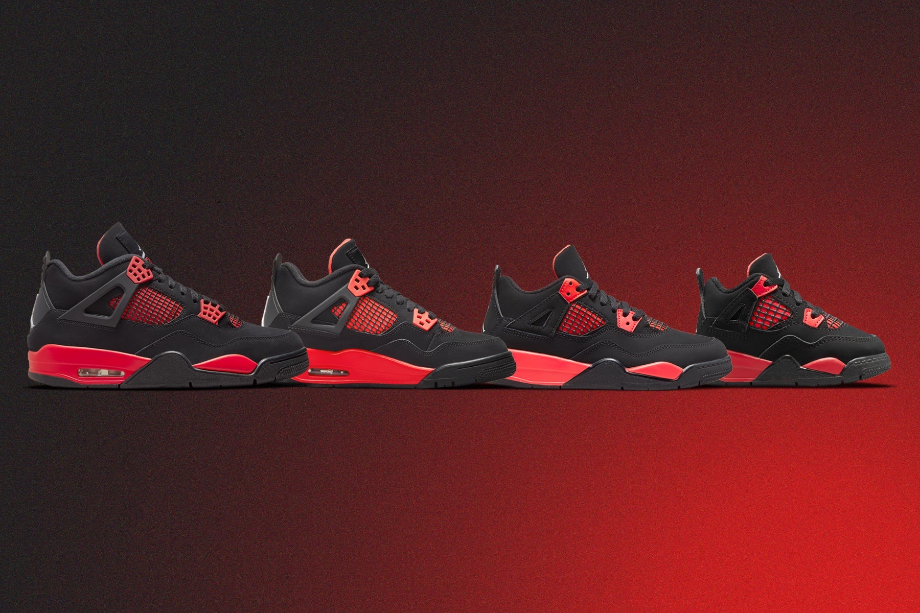 Air Jordan 4 Retro (TD) "Red Thunder" - Black/Red