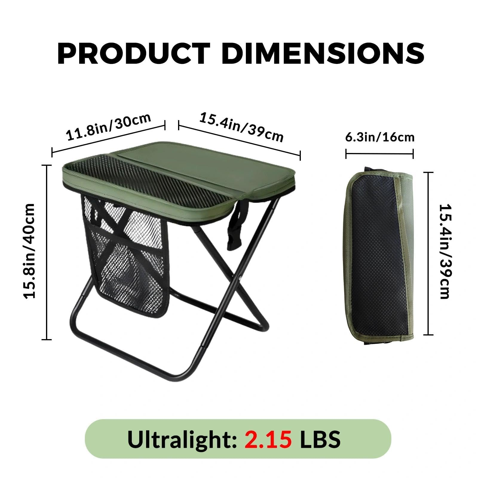12" Portable Collapsible Stool