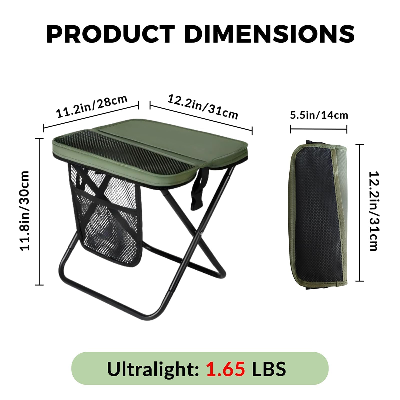 12" Portable Collapsible Stool
