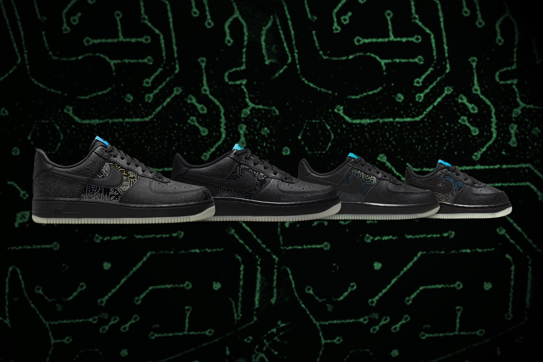 Air Force 1 '07 - Black/Light Blue Fury