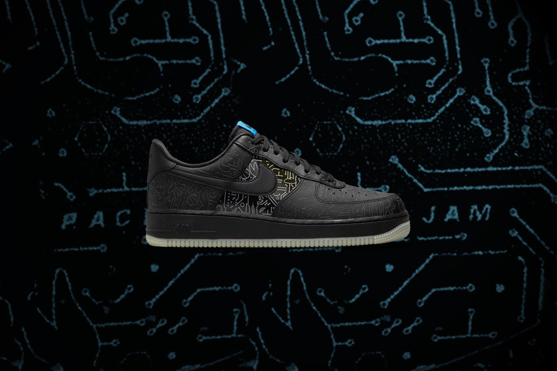 Air Force 1 '07 - Black/Light Blue Fury