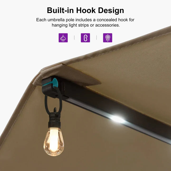 LED Sky — All-Weather Solar Patio Umbrella