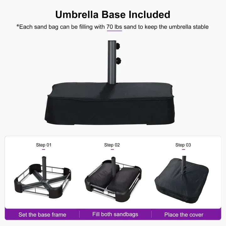 LED Sky — All-Weather Solar Patio Umbrella
